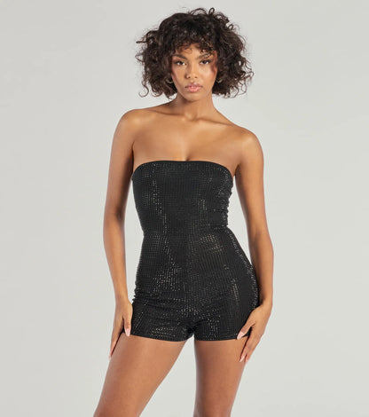 Selena™ | Strapless Rhinestone Romper