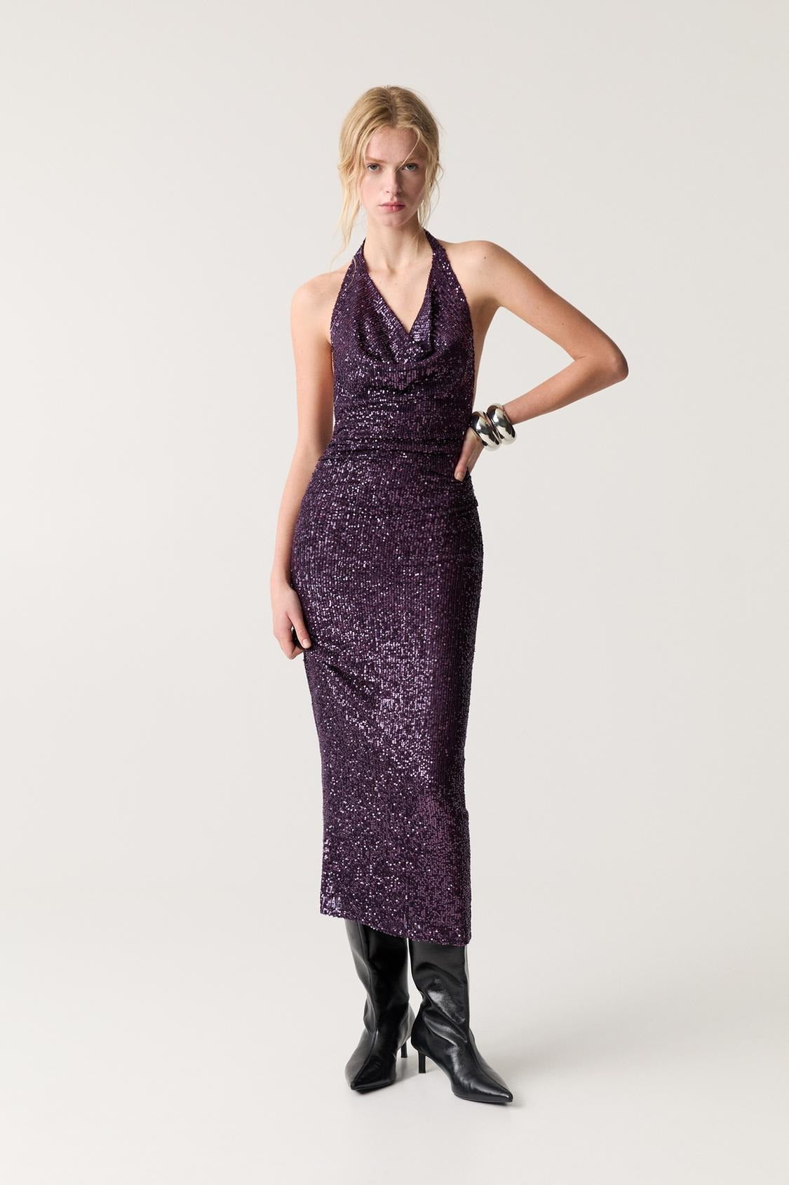 Esme™ | Sequin Halterneck Midi Dress