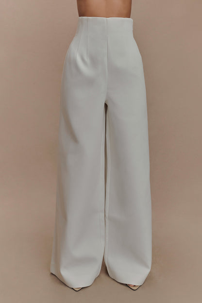 Silas High Waist Pants - White