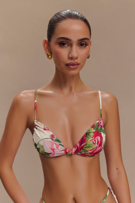 Rosmunda Ruched Bikini Top - Sonia Rose Print