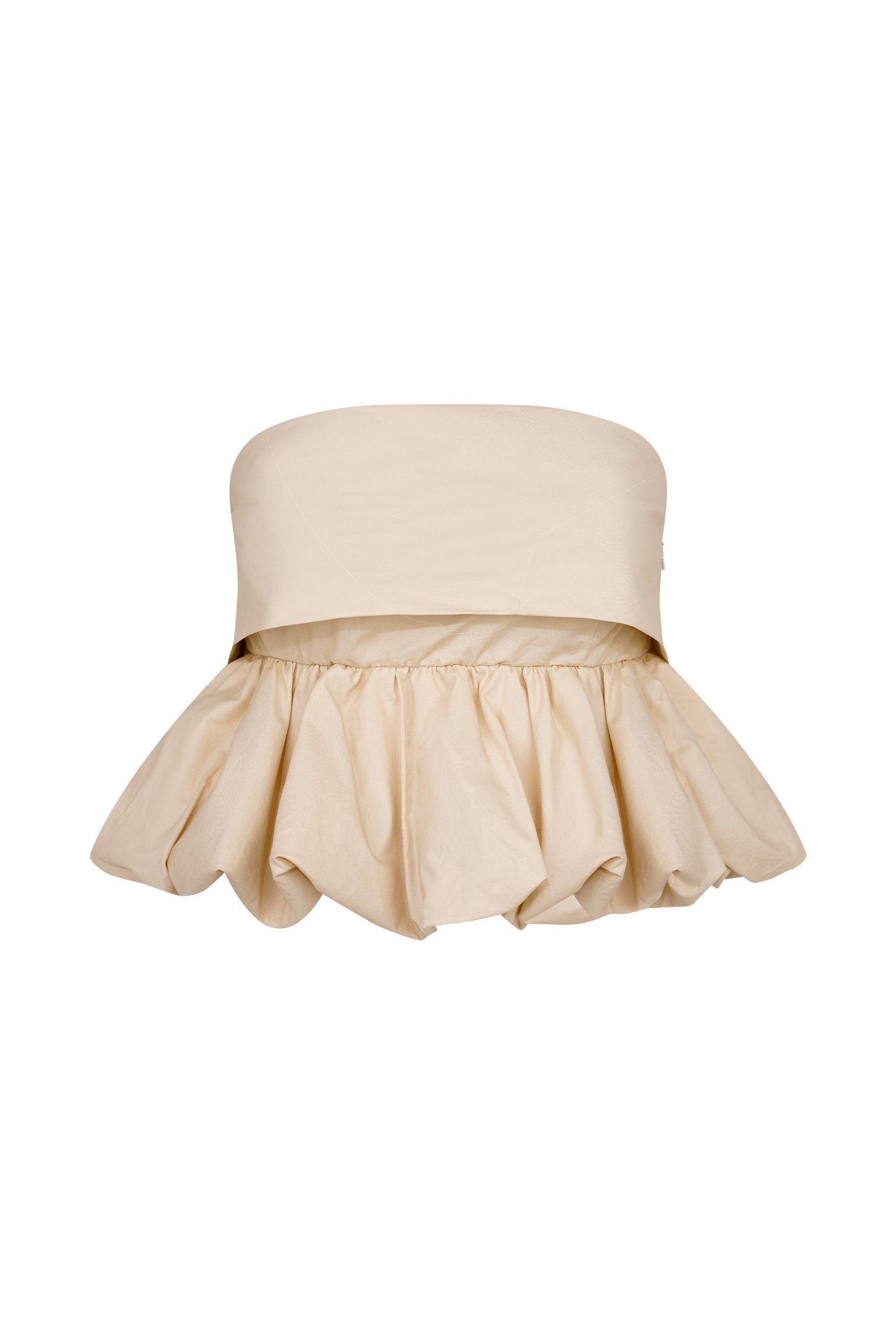 Amirah Strapless Bubble Crop Top - Nude