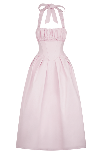 Candy Halter Midi Dress - Ballet Pink