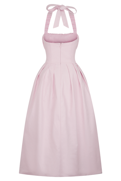 Candy Halter Midi Dress - Ballet Pink