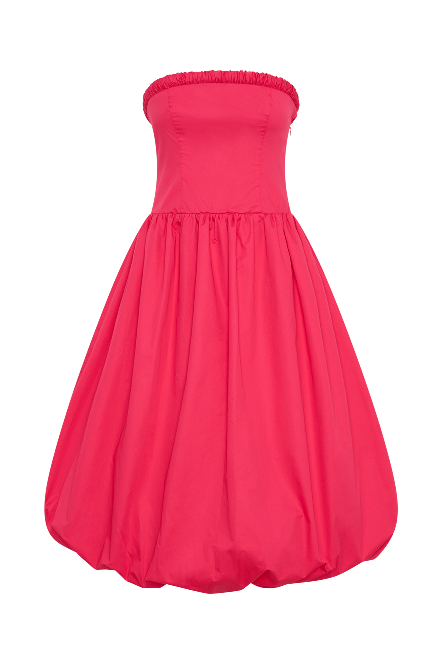 Dulce Puff Midi Dress - Raspberry