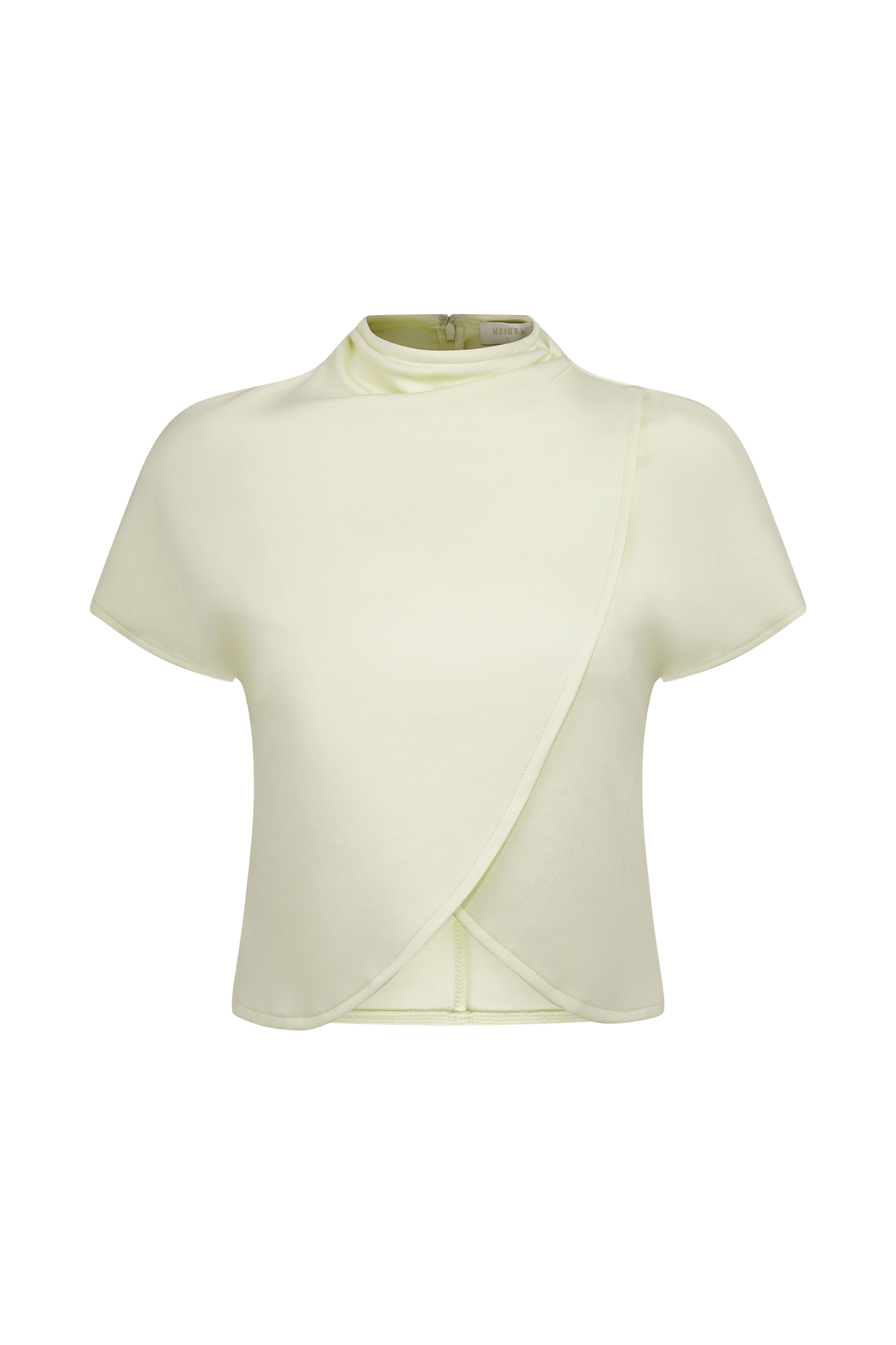 Eris High Neck Scuba Jersey Top - Ivory