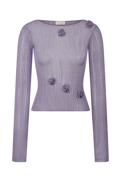 Orianna Orchid Long Sleeve Knit Top - Orchid