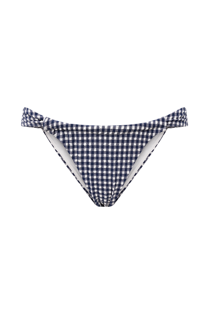 Persephone Gingham Bikini Bottoms - Navy