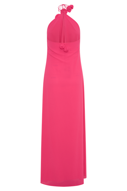 Rosalia Cowl Neck Maxi Dress - Raspberry