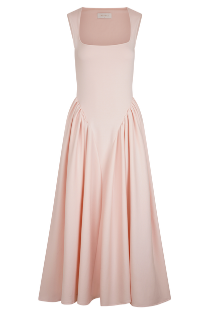 Sharon Scuba Jersey Midi Dress - Ballet Pink