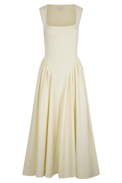 Sharon Scuba Jersey Midi Dress - Ivory