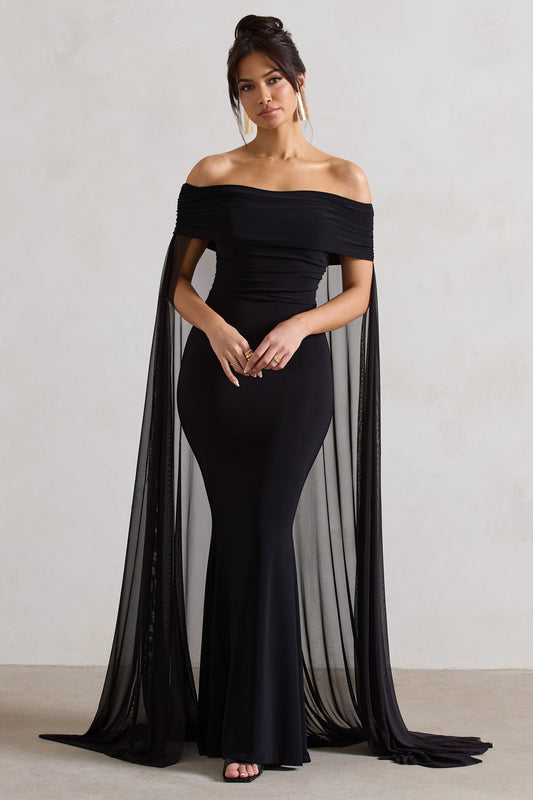 Scarlett™ | Maxi Dress With Chiffon Cape