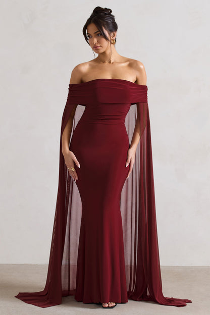 Scarlett™ | Maxi Dress With Chiffon Cape