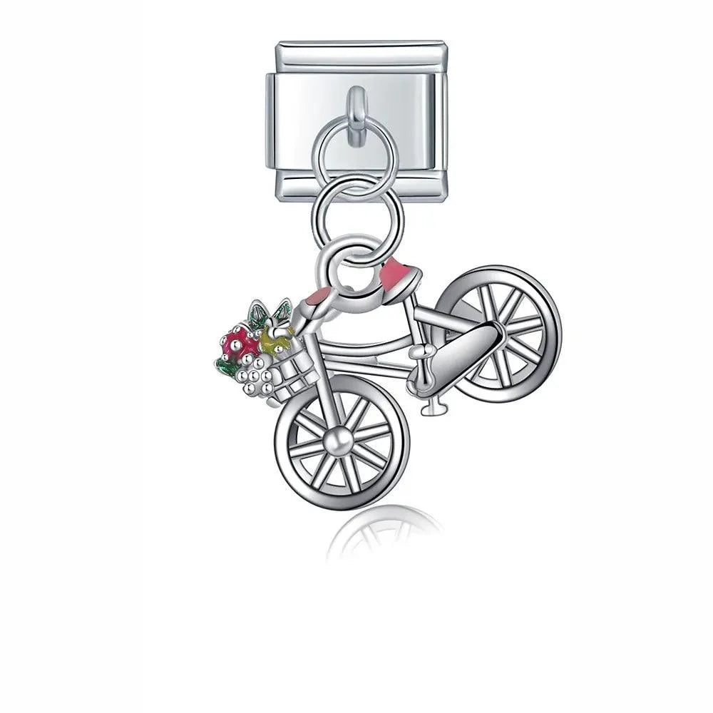 Bike with Basket, on Silver