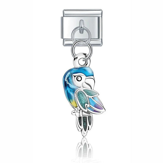 Blue Parrot, on Silver