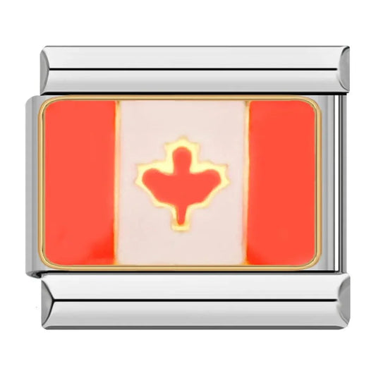 Canada Flag, on Silver