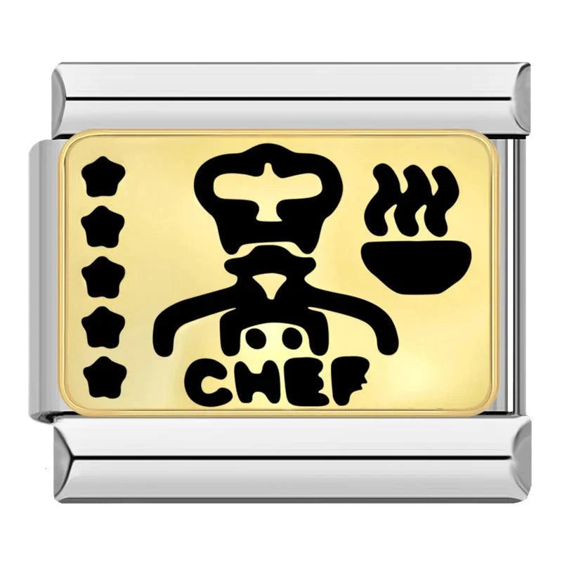 Chef, Gold Plate, on Silver