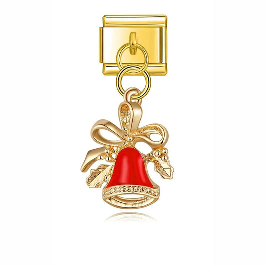 Christmas Bell, Red and Gold