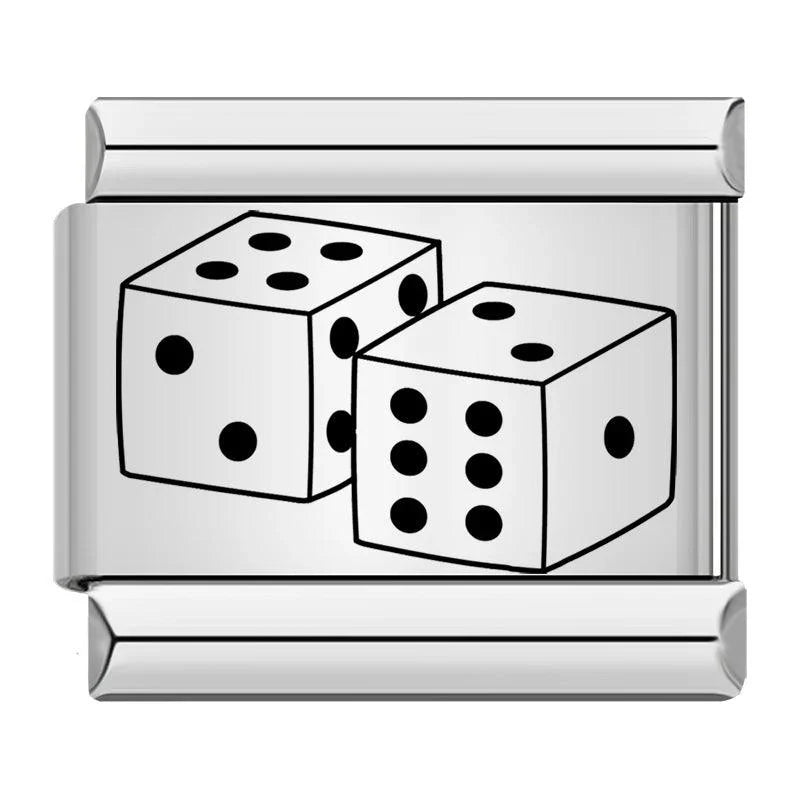 Dice Set, on Silver