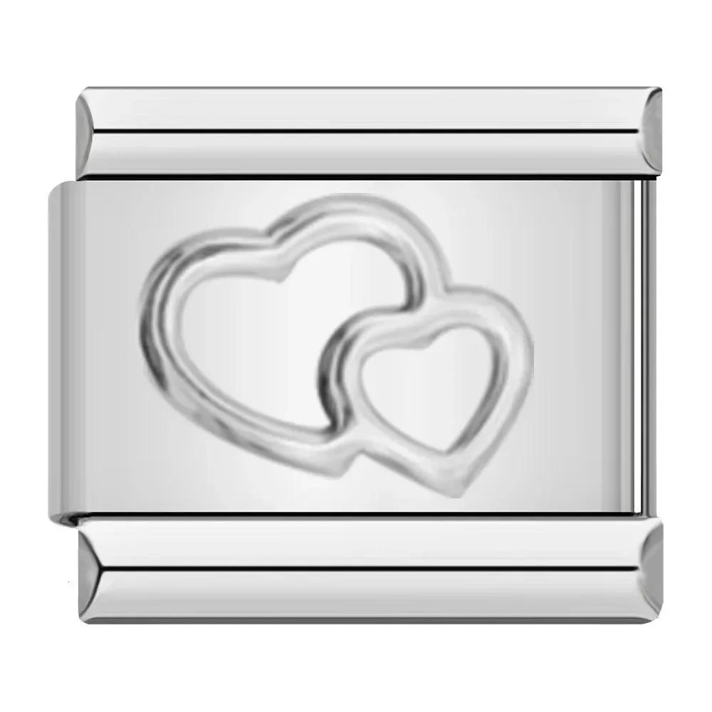 Double Hearts, on Silver