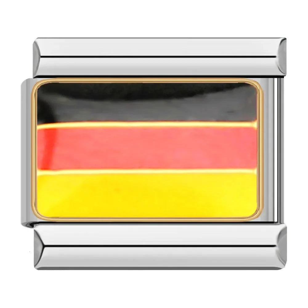 Germany Flag, on Silver