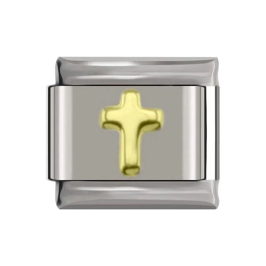 Gold cross, on Silver