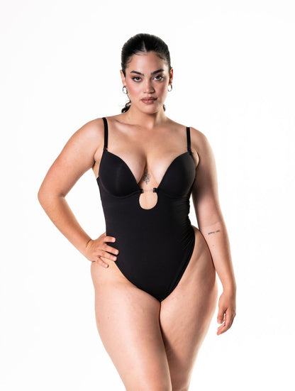 Plunge Shapewear Thong Bodysuit