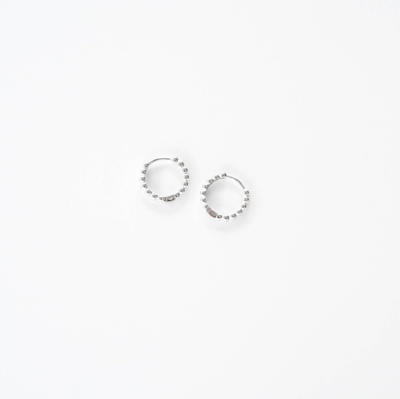 Prosecco Beaded Hoops Silver