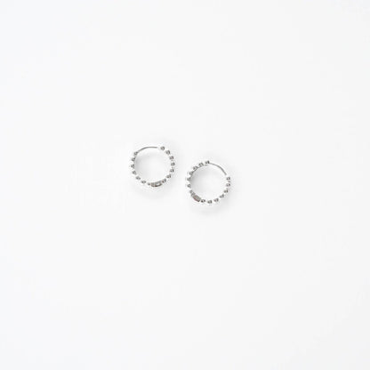 Prosecco Beaded Hoops Silver