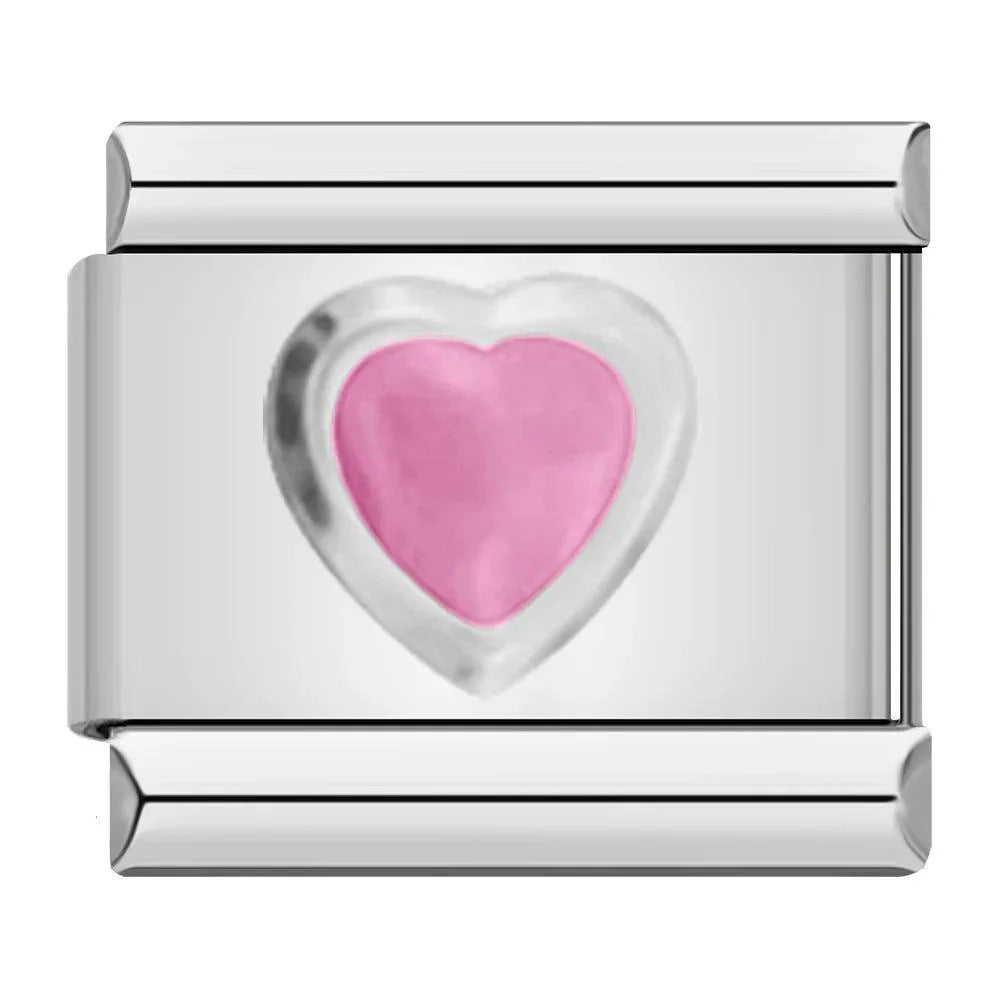 Pink Heart, on Silver