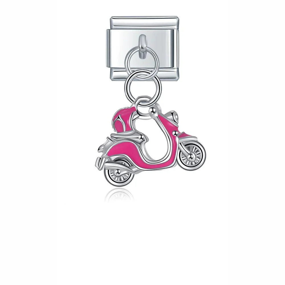 Pink Scooter, on Silver