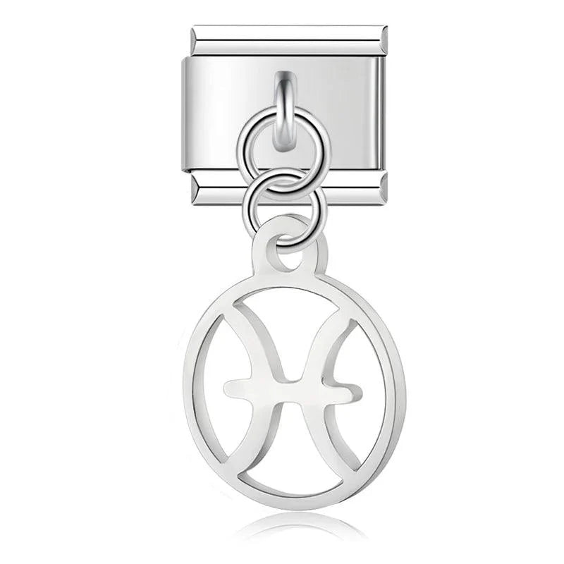 Pisces Sign, on Silver