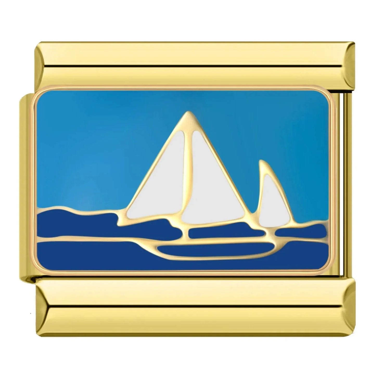 Sailing Boat in the Sea, on Gold