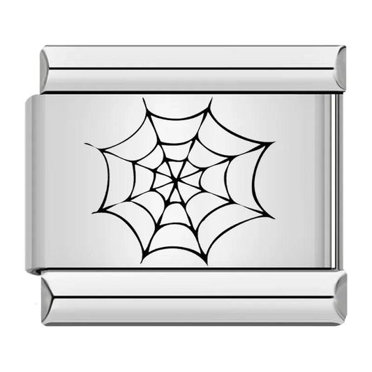 Spider Web Black, on Silver