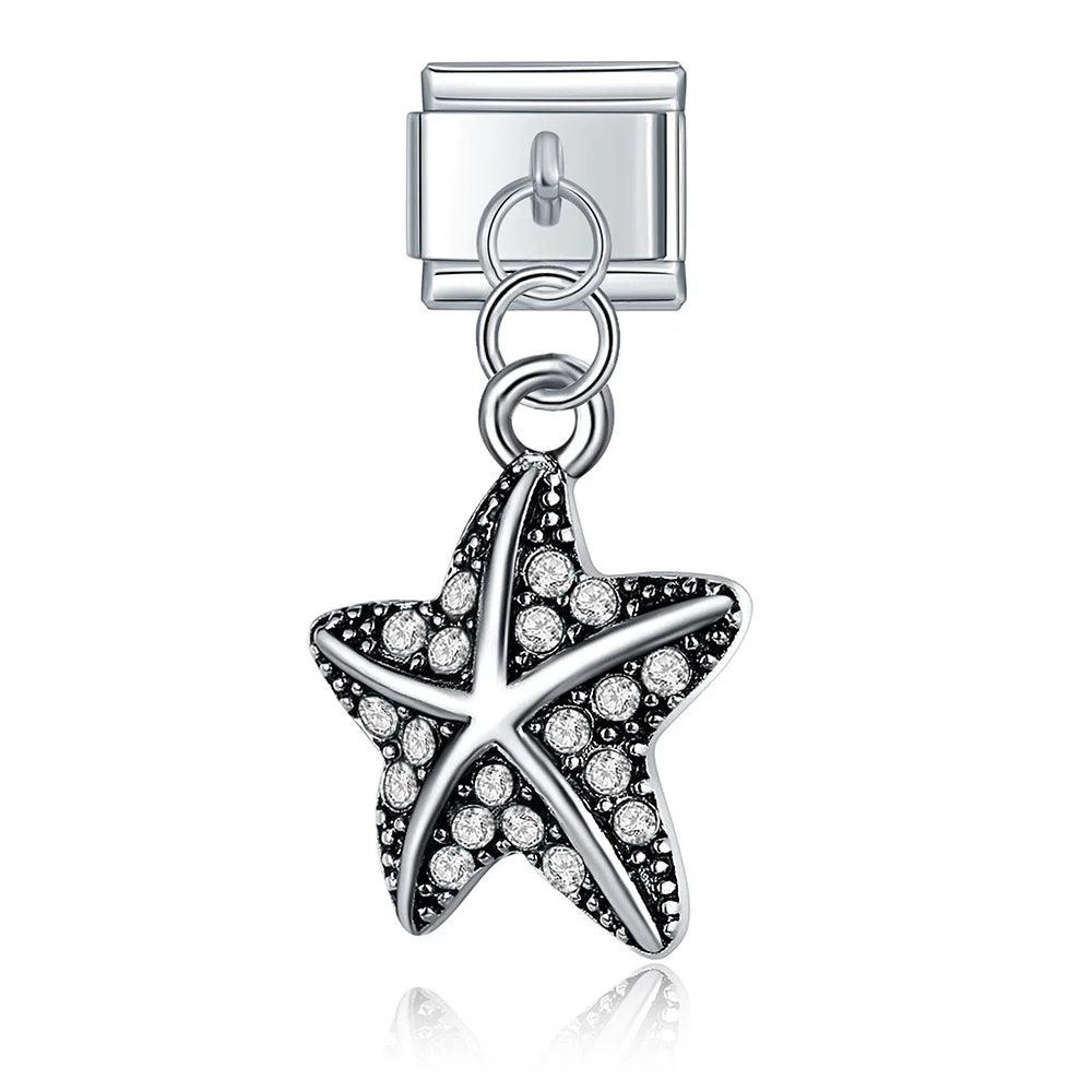 Starfish with Stones, on Silver