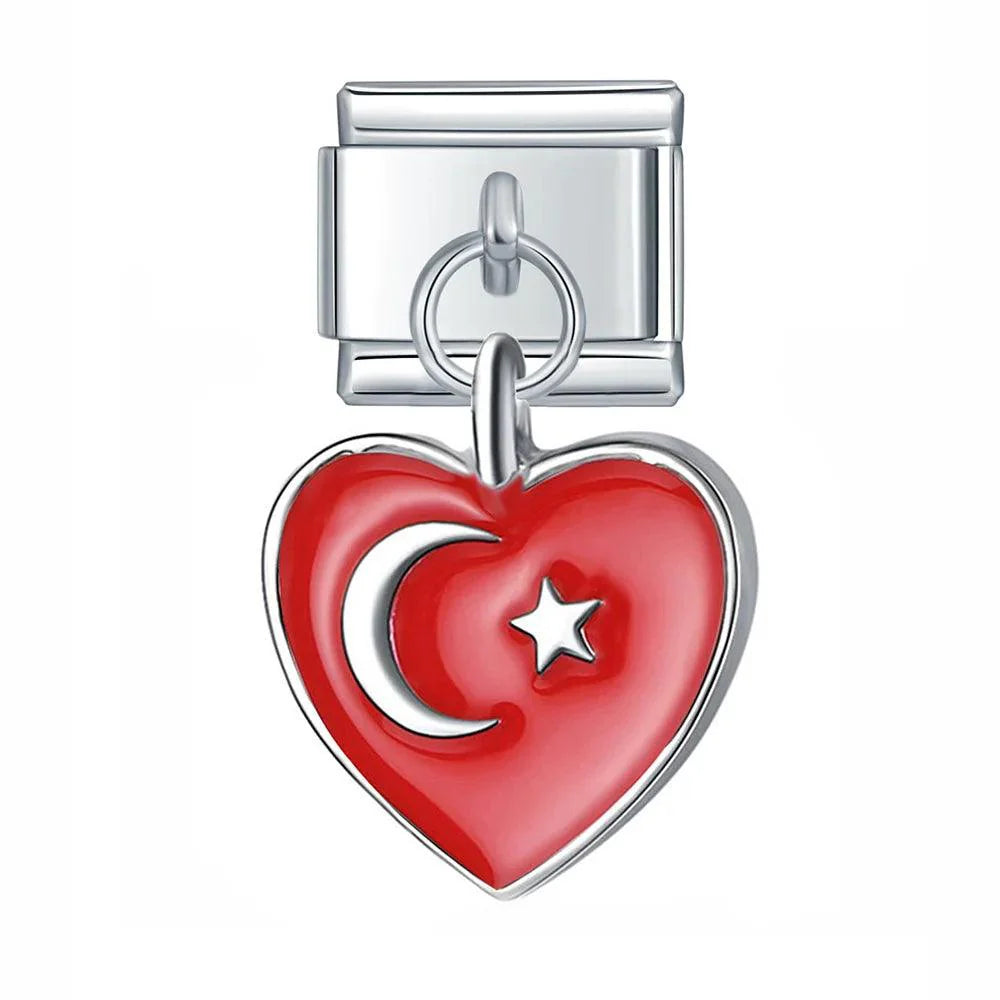 Turkey Heart Flag, on Silver