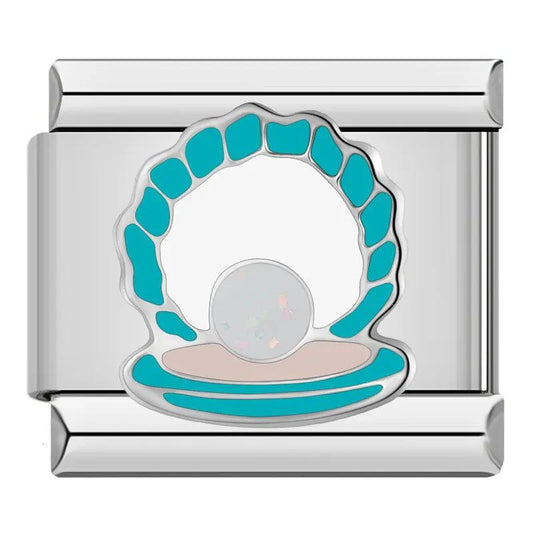 Turquoise Shell with White Pearl