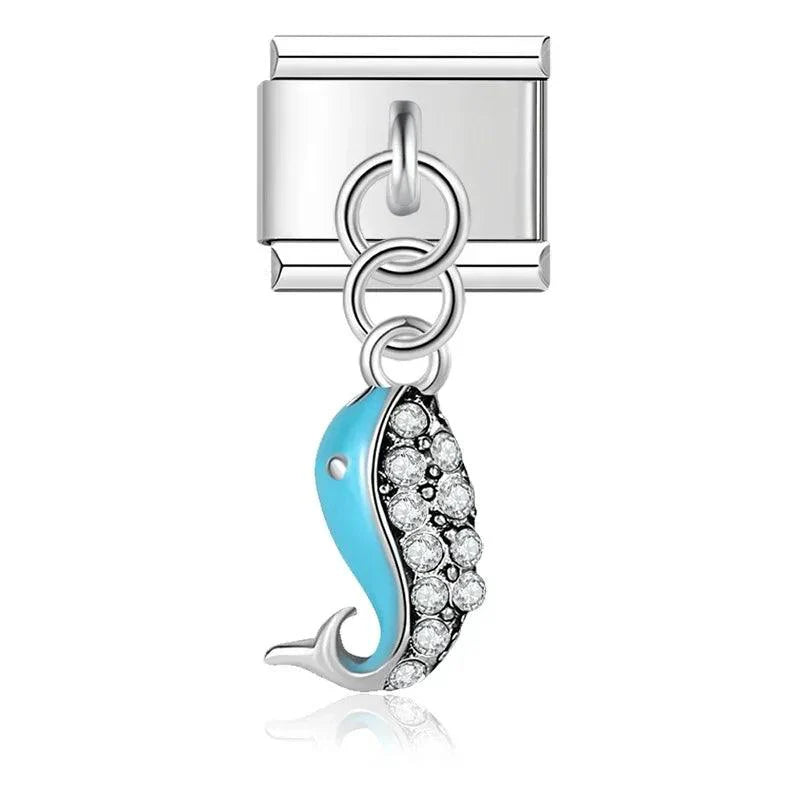 Turquoise Whale with Stones, on Silver