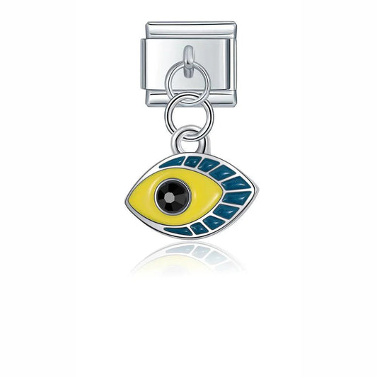 Yellow and Blue Eye, on Silver